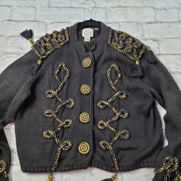 Vintage Gantos Embellished Cardigan Epaulets Costume size Small - Picture 8 of 13